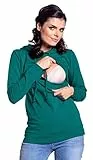 HAPPY MAMA Boutique Damen Umstands Still Jersey Sweatshirt Hoodie 272 (Teal, 36, S)