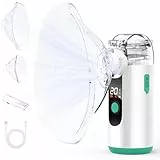 HITHINKMED Inhalationsgerät, Wiederaufladbar Portatile Vernebler Inhaliergerät für Erwachsene Kinder, Elektrische Inhalatoren Mit digitaler Anzeige, Automatischer Rückstandsreinigung - Grün