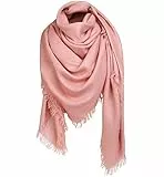 Superora Damen Halstuch Schultertuch Schal Scarf Stola Quadratischer Deckenschal mit Fransen 140 * 140cm