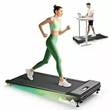 UREVO Walking Pad mit 9% Steigung, leises Laufband Schreibtisch mit Sechs-Punkt-Stoßdämpfung, ‎2,5 Pferdestärken Laufband für Zuhause/Büro, Fernbedienung, Keine Montage Erforderlich
