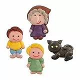 Günthart 60 Stück Zucker Hexengruppe, flach, 15 Sets, zum Dekorieren von Torten und anderem Gebäck, mit unterschiedlichen Motiven, essbar