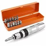 QWORK® 14-tlg Wende-Schlagschrauber-Satz, 1/2' Handschlagschrauber mit Schraubadapter un 12 Bits zum Entfernen Verrosteter oder Beschädigter Schrauben