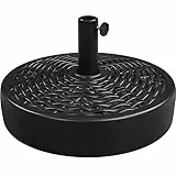 Yaheetech Sonnenschirmständer Gartenschirmhalter in Ratten-Optik Φ 50 cm Rund Schirmgewicht mit Wasser/Sand Befüllbar für Schirmstänge Φ 38/48 mm, Schwarz