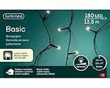 Lumineo Lichterkette Basic warm weiß - 180 LED's - 13,5 Meter - schwarzes Kabel - Indoor & Outdoor - Timer - dimmbar - IP44