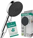 hansgrohe Pulsify S - wassersparender Duschkopf 6 l/min (EcoSmart+), Handbrause mit 1 Strahlart, runde Duschbrause (105 mm), Sparduschkopf mit Antikalk-Funktion, Chrom, 24121000