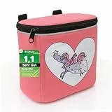 honju Bike Lenker-Tasche Kinder-Fahrrad (Abnehmbarer Deckel, Fahrrad-Tasche für den Lenker mit Reflektoren, Sicherer Halt Dank Klettverschluss, Inkl. Innentasche) Ella Einhorn