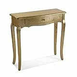 Versa Cagliari Schmales Möbelstück für den Eingangsbereich oder Flur, Moderner Konsolentisch, mit 1 Schublade, Maßnahmen (H x L x B) 80 x 30 x 80 cm, Holz, Farbe: Golden