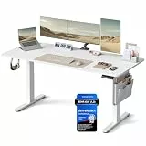 SONGMICS Höhenverstellbarer Schreibtisch elektrisch, 160 x 70 cm, stufenlos verstellbar, Memory-Funktion mit 4 Höhen, wolkenweiß LSD136W01