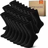 NUOZA Socken Herren 43-46 Schwarz 24 Paar Sportsocken Baumwolle Socks Schwarze Tennissocken Herren 43-46 Business Socken Damen Lange Atmungsaktive Herrensocken Wandersocken Männer Laufsocken
