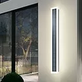 ANKBOY Solar Wandleuchte Aussen 60cm LED Solarlampen für Außen Wand 10W Solarbetrieben Kabellos Lange Außenwandleuchten Wasserdichte Acryl Wandlampe mit Druckknopf Schalter, Warmweiß Lampe