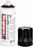 edding 5200 Permanent Spray - 200 ml - Acryllack zum Lackieren und Dekorieren von Glas, Metall, Holz, Keramik, Kunststoff, Leinwand - Lackspray, Acrylspray, Farbspray (Tiefschwarz matt, 1er Pack)