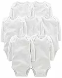 Simple Joys by Carter's Unisex-Baby Side-snap Long-Sleeve Shirt Body, Weiß, Frühchen (7er Pack)