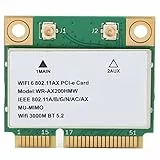 Annadue Drahtlose WiFi Karte, AX200HMW 2.4G/5G Dual Band Wireless Netzwerkkarte, 2974M WiFi6 Bluetooth 5.2 PCI-E Wireless Karte, 802.11 A/B/G/N/AC/AX für Laptop