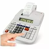 OLYMPIA CPD 512 Tischrechner mit mechanischem Druckwerk | Taschenrechner Große Tasten 12-stellig | Rechenmaschine mit Papierrolle 3,5 Zeilen/Sek. | Calculator LCD grün/rot | Rechenmaschine | Rechner