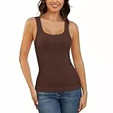 MISS MOLY Shape Unterhemd Damen Bauch Weg Shapewear Nahtloses Formende Tops Für Damen Figurformendes Trägertop Body Shaper Kompressions Tanktop Shirt Camisole(Braun, L)