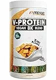 Vegan Protein – Zimt-Flakes - V-Protein 8K Blend - unglaublich lecker & cremig - mit Protein aus Sonnenblume, Reis, Erbse, Hanf, Kürbis uvm. - pflanzliches Proteinpulver mit 79% Eiweiß