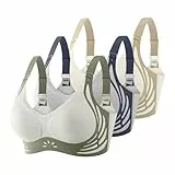 Generisch 3er Pack Damen BH Große Brüste, BHS Starker Halt Klassische BHS Ohne Bügel Komfort Nahtlos BH Set Yoga Sport Alltag Verstellbar Atmungsaktiv Nahtlos T Shirt Bra Gepolstert Bralette