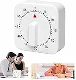 60 Minuten Eieruhr Mechanisch,Kurzzeitwecker Küche mit Lauter Alarm Weiß,Küchenwecker Keine Batterien Erforderlich,Kurzzeitwecker Mechanischer für Kochen,Backen,Lernen Zeitmanagement Werkzeug