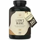 Lions Mane - 360 Kapseln - 2000mg pro Tag - 30:1 Extrakt (60000mg Hericium/Löwenmähne Pilz) - 30% Polysaccharide & 5% Beta Glucan - 500mg Hericium Erinaceus je Kapsel - Laborgeprüft - TRUE NATURE