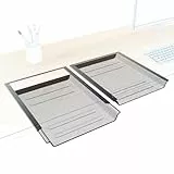 KD Essentials – 2× Schublade unter Schreibtisch, verstaut A4-Dokumente/Büroartikel unsichtbar unter dem Tisch, Unterbau Schubfach als Organizer/Ablage im Büro/Home Office – Zweier-Set, Metall, schwarz