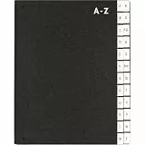 Conipa Pultordner Classic A–Z | 24 Fächer | Pultmappe mit Griffregister | Dokumentenmappe A4 | dehnbarer Rücken | Umweltfreundlich „Blauer Engel“ | Schwarz
