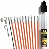 C.K MightyRods 3.3m Kabelstangen Werkzeugkoffer Set 14 Stück, 5mm Ø Flexibilitäten Einziehstangen, Glasfaser Elektrische Kabelziehhilfe, Elektroinstallation, Kabeleinziehhilfe Elektriker, CK T5411