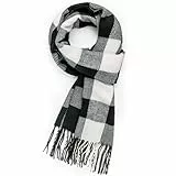 Chalier Fashion Herren Lange Winterschal Tartan Schal Warm und Weiche Schal Herren Damen kariert Braun Schwarz