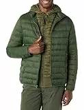 Amazon Essentials Herren Verstaubare, Leichte, Wasserabweisende Pufferjacke (Erhältlich In Big & Tall), Dunkelgrün, 4XL Große Größen