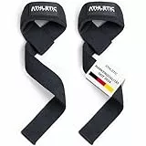 Zughilfen für Krafttraining und Bodybuilding (gepolstert) - Profi Lifting Straps 60 cm Länge für Fitness, Weightlifting, Kreuzheben - Zughilfe im Paar für Frauen und Männer (Schwarz 2.0)
