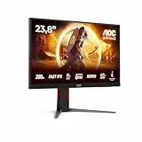 AOC 24G4HA 23.8 Zoll FHD Gaming Monitor, 200Hz, 157 Fast IPS Panel, 0.5ms MPRT, Adaptive Sync, HDR10, G-Sync Compatible, Höhenverstellung,Lautsprecher,(1920x1080 HDMI 2X 2.0 DP 1x 1.4) Schwarz
