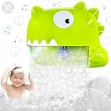 Zaztytoy Badewannenspielzeug Baby ab 1 Jahr - Dinosaurier Badespielzeug mit Musik, Seifenblasenmaschine für Badezimmer, Wasserdicht, Ideal für Badewanne und Spielzimmer, Grün