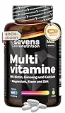 Multivitamin Premium - 365 Multivitamin Tabletten Hochdosiert - Mit Magnesium, Zink, Vitamin B Komplex, Vitamin D & Biotin - Mit 26 Vitamine & Mineralien - 1 Jahres Vorrat - Laborgeprüft - Sevens