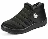 Gaatpot Winterschuhe Damen Winterstiefel Wasserdicht Stiefel Herren Warm Schuhe Winter Stiefeletten DullSchwarz Gr.41