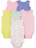 Simple Joys by Carter's Ärmellose Bodys, für Babys, Mädchen, 6 Stück ,Pink/Purple/Yellow/Floral ,Preemie