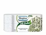 Regina Soft Bamboo Toilettenpapier, 8 Rollen, 3 Schichten, 160 Blatt, natürliche Weichheit für Ihre Haut, Toilettenpapier aus Bambusfasern, Papierverpackung, FSC-zertifiziert