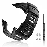 Ersatz-Uhrenarmband für Suunto Ambit 1 2 3 Gummiband für Schnellentriegelung von Silikon, weich und angenehm für Lederarmband, 22 mm, Stahl-Schraubendreher