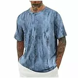 KOG T-Shirts für Herren Sommer Tshirts Kurzarm Oberteile Mode Motiv Arbeitsshirt Retro Baumwolle Tshirt Gutschein Teenager Lässig Laufshirt Männer Business Sportshirt Sale Blau XXL