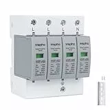 WSPIHO 4-Polig Überspannungsschutz,Überspannungsableiter Typ 1+Typ 2,230V Überspannungsschutzgerät für den Blitzschutz Surge Arrester Surge Protection