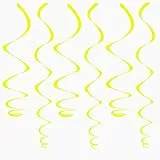 Oblique Unique® Einfarbige Wirbel Deckenhänger mit Bänder und Ösen 12er Pack (Gelb)