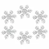 Amosfun 6 Stück Silber Schneeflocke Serviettenringe Set Serviette Ringe für Die Ernte Thanksgiving Weihnachtsfeier Dekoration Esstisch Täglich Oder Familienfeiern