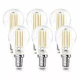 Mastery Mart E14 Glühbirne Warmweiss, E14 Vintage LED Glühbirne Nicht Dimmbar, 6 Stück Led Lampe 2700k Ersetzt 40W Halogenlampe Leuchtmittel Kerzenform Retro Decorative Filament Led Schraublampen