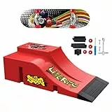 JurciCat Mini Fingerboard Finger Skateboard Ramp Zubehör Set mit 1 Fingerskateboards und Ersatzzubehör Ultimate Sport Training Requisiten (A)