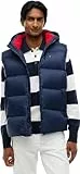 Tommy Jeans Herren Weste Essential Down Vest mit Kapuze, Blau (Dark Night Navy), M