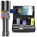 BEYSTE Taschenlampe LED Aufladbar, LED Taschenlampe Extrem Hell 500000 Lumen, Starke Taktische Taschenlampen Batteriebetrieben USB, 9 Modi, mit COB Seitenlicht, Stufenloses Dimmen FüR Camping Outdoor