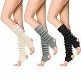 Utensilsto 3 Paar Ballettstulpen mit Fersenloch, Beinwärmer für Damen & Mädchen Gestrickte Leg Warmers, Ballett Stulpen Weiche Stulpen für Yoga, Tanz & Winter