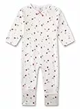 Sanetta Baby-Strampler beige Marienkäfer | Praktischer und bequemer Strampler aus 100% Bio-Baumwolle für Mädchen.