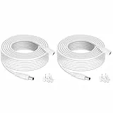 Lonnky 5 Meter 12 Volt Verlängerungskabel Für CCTV Kamera (TAPO, Reolink), Govee LED Streifenlichter, Deco, TP-Link Router, 18 AWG 5,5 mm x 2,1 mm Stecker zu Buchse Stromkabel - 2-Pack Weiß