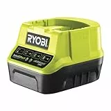 RYOBI 18 V ONE+ Akku-Schnellladegerät RC18120, 2,0 A Ladestrom, kompakt, für 18 V Akkus