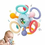 VORENUS Greifball Baby-Spielzeug, Beißspielzeug Baby ab 3 Monate, Silikon-Beißring, Motorik-Spielzeug,Montessori-Frühbildungs, Babyrassel, Babyspielzeug für Babys ab 0 6 9 12 Monaten