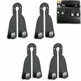 RabbFit 4 Stück Autositze Doppelhaken, Multifunktionale Sitzhaken aus Leder, Auto Lagerung Haken, Auto Kopfstützen Haken, Accessoires können an Handtaschen und Geldbörsen befestigt werden